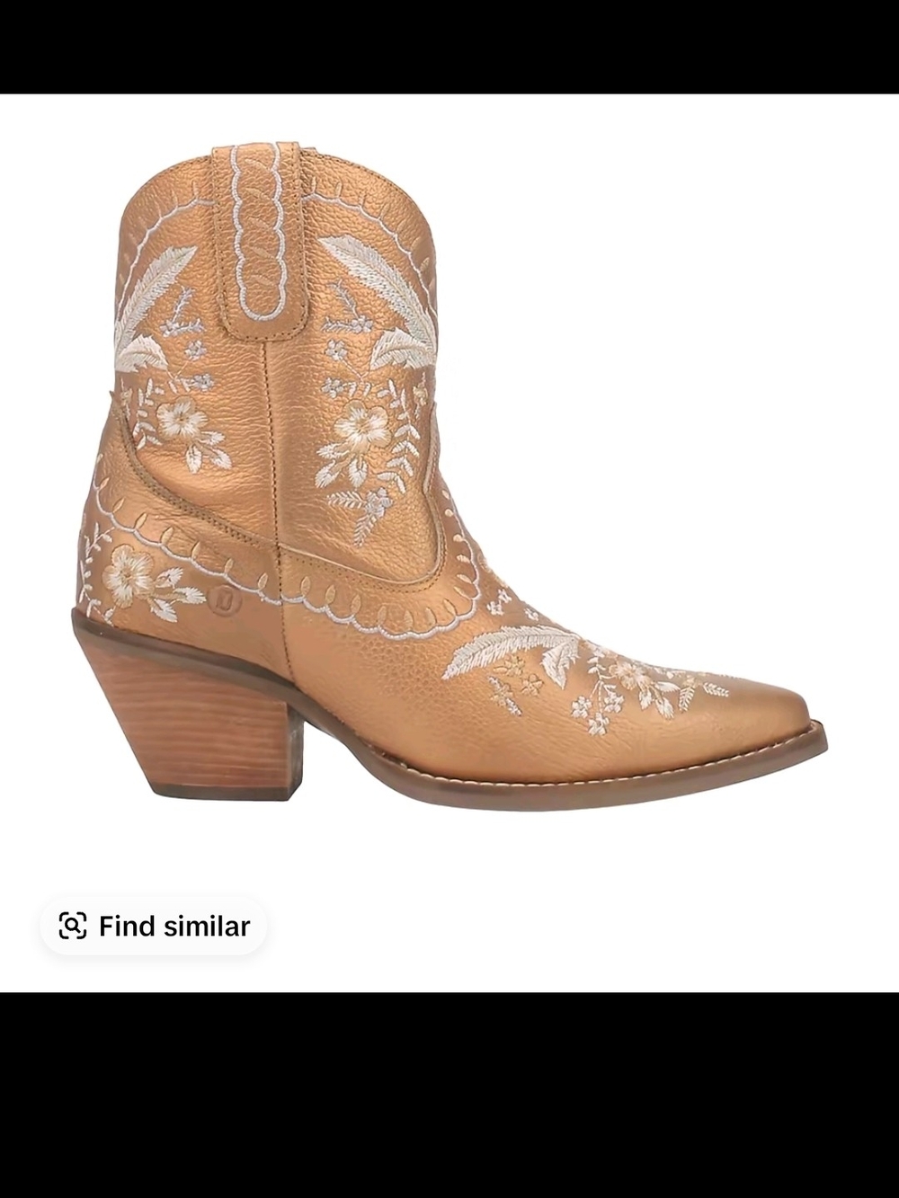 dingo Tan Western Embroidered Ankle Bootie Brand New In Box 71/2